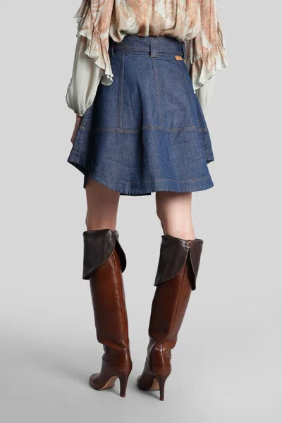 Zimmermann Skirt In Blue Denim In Blue