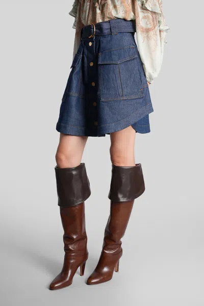 Zimmermann Skirt In Blue Denim In Blue