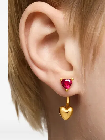 心形红宝石耳环