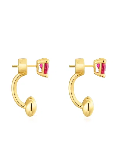 心形红宝石耳环