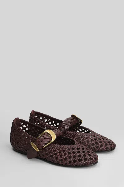 Zimmermann Helix Ballet Flats In Bordeaux Leather In Burgundy