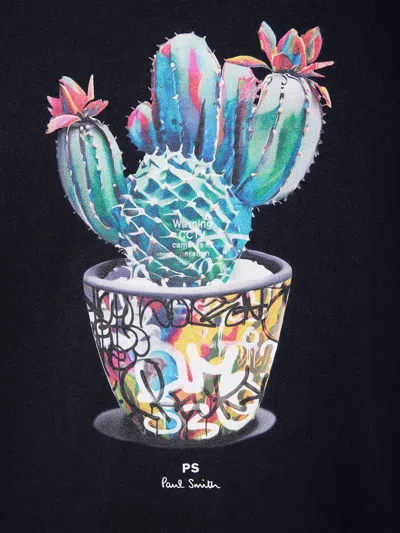 Paul Smith Cactus T-shirt In Blue
