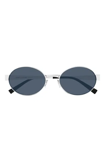 Saint Laurent Round-frame Sunglasses In Metallic