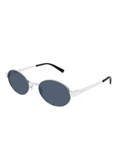 Saint Laurent Round-frame Sunglasses In Metallic