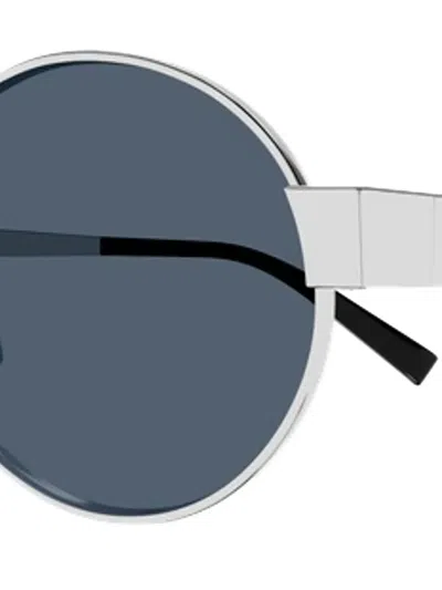 Saint Laurent Round-frame Sunglasses In Metallic