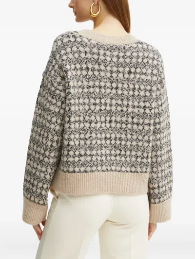 Hugo Boss Fernade Patterned Sweater In Animal Print