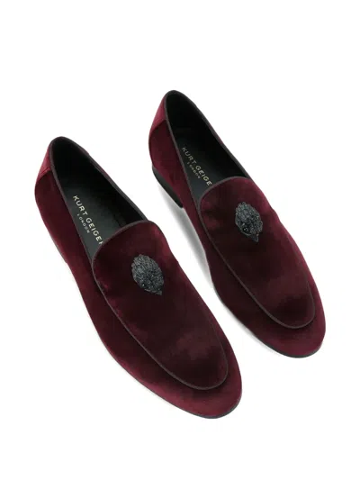 Kurt Geiger London Hugh 2 Velvet Loafer In Burgundy