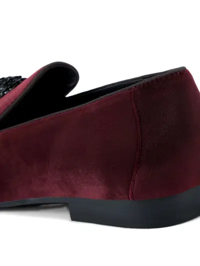 Kurt Geiger London Hugh 2 Velvet Loafer In Burgundy