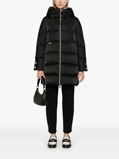 Herno A-shape Glossy Satin Down Jacket Clothing In Animal Print