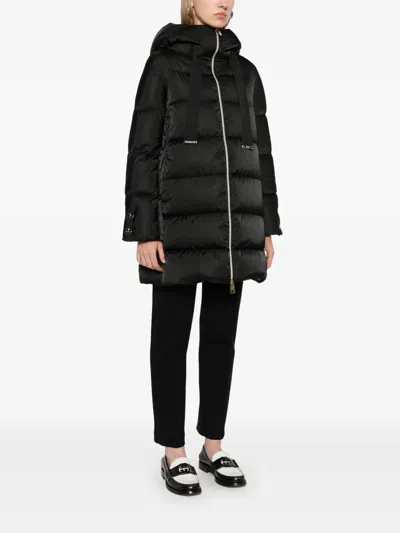 Herno A-shape Glossy Satin Down Jacket Clothing In Animal Print