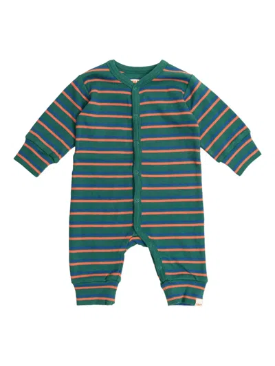 条纹罗纹连体衣