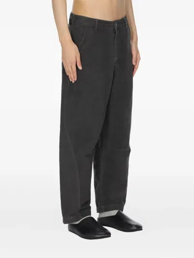 Ymc You Must Create Twisted-seam Trousers In Gray