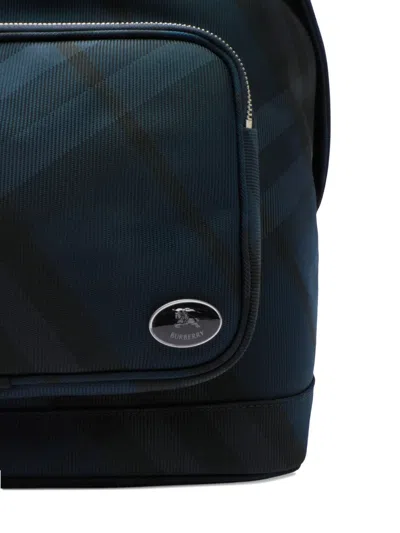 Burberry Grid Check-pattern Backpack In Blue