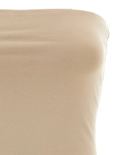 Brunello Cucinelli Beige Jersey Bandeau Top In Animal Print
