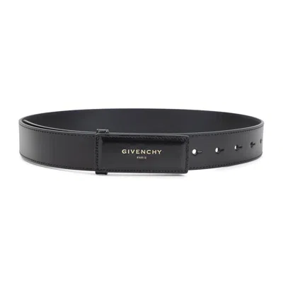 Givenchy 35 Mm Label Belt With Multiple Holes In Black