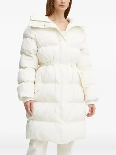 Hugo Boss Papera Drawstring Hooded Coat In White