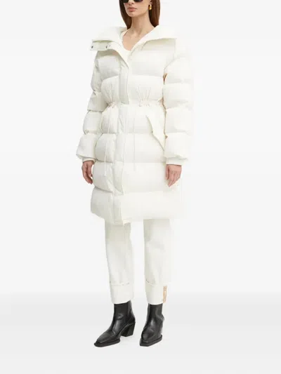 Hugo Boss Papera Drawstring Hooded Coat In White