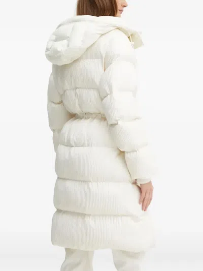 Hugo Boss Papera Drawstring Hooded Coat In White