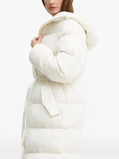 Hugo Boss Papera Drawstring Hooded Coat In White