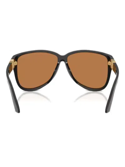 Miu Miu Logo Geometric Sunglasses In Black