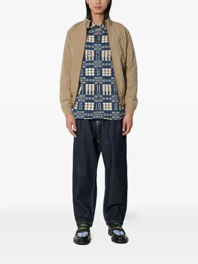 Corridor Patterned Pocket Overshirt In Blue