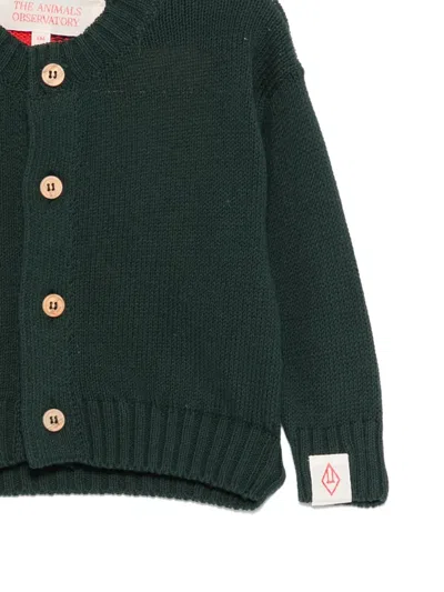 The Animals Observatory Button-fastening Cardigan In Green