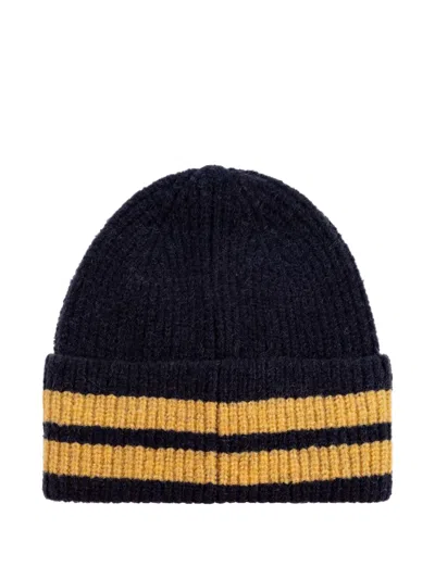 羊毛条纹套头帽