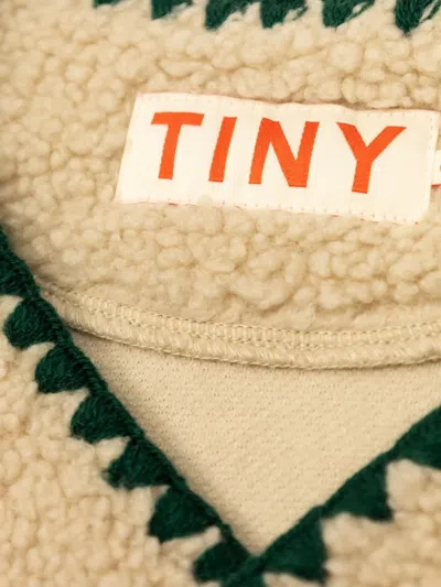 Tiny Cottons Crochet-trimmed Fleece Vest In Brown