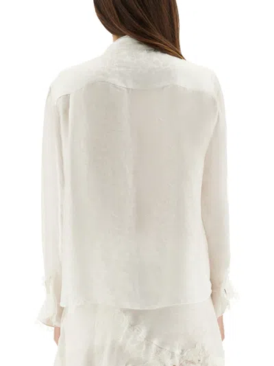 Isabel Marant High Waist Mini Skirt With Lace Detail In Multi