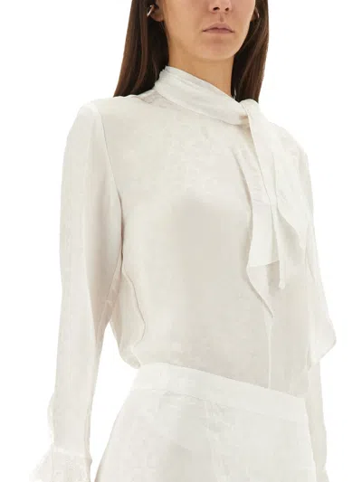 Isabel Marant High Waist Mini Skirt With Lace Detail In Multi