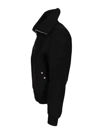 Rick Owens Blixa Dracucollar Wool Bomber Jacket In Black
