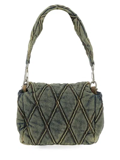 Diesel Borsa A Spalla "charm-d" Small In Green