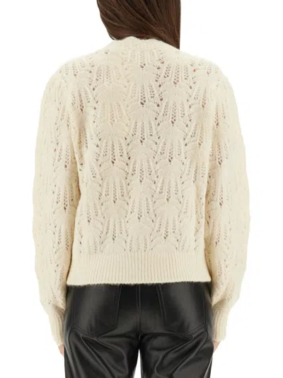 Isabel Marant Étoile Isabel Marant Etoile Lace-knit Cardigan With Button Details In Neutral