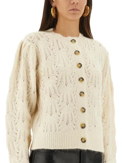 Isabel Marant Étoile Isabel Marant Etoile Lace-knit Cardigan With Button Details In Neutral