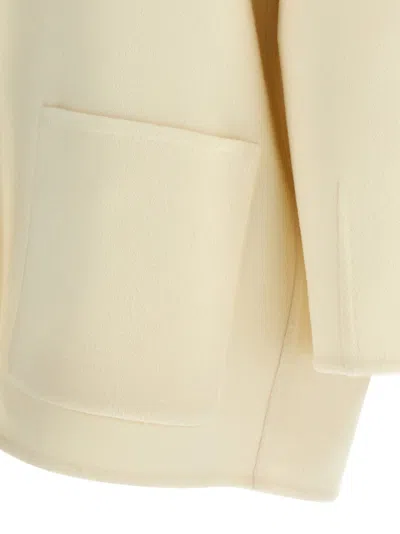 Fabiana Filippi Luxurious Cashmere Outerwear Featuring Collar In Neutral