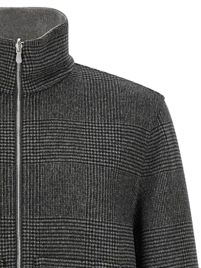 Brunello Cucinelli Cashmere Reversible Bomber Jacket Puffer Jackets Gray In Gray