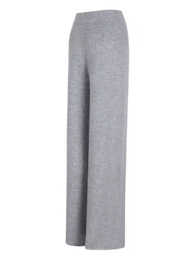 Max Mara Cashmere Wool Trousers In Animal Print