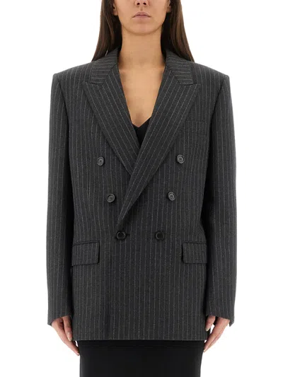 Saint Laurent Cassandre Double-breasted Jacket In Multi