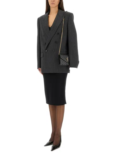 Saint Laurent Cassandre Double-breasted Jacket In Multi