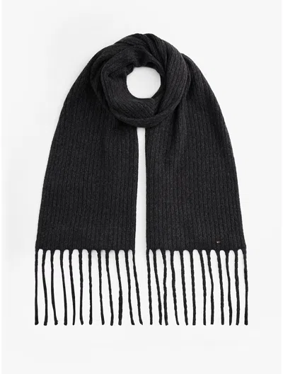 Tommy Hilfiger Cable Knit Scarf In Black