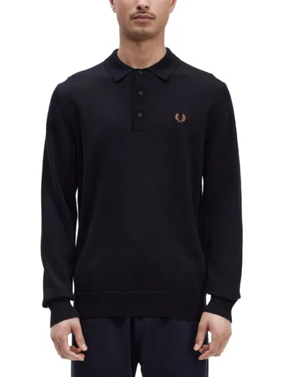 Fred Perry Regular Fit Polo In Black