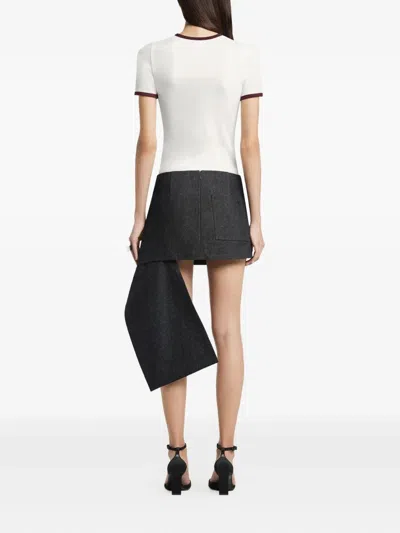 Courrèges Fitted Contrast Ribbed Neckline T-shirt In Multi