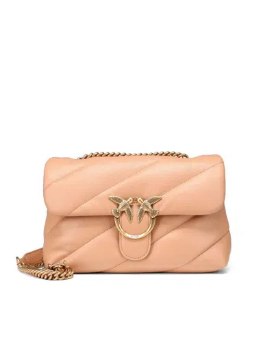 Pinko Medium Quilted Nappa Leather Love Bag In Pink