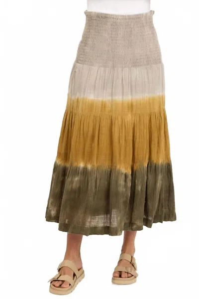 Xcvi Paigene Tiered Midi Skirt In Ombre Voyage In Multi
