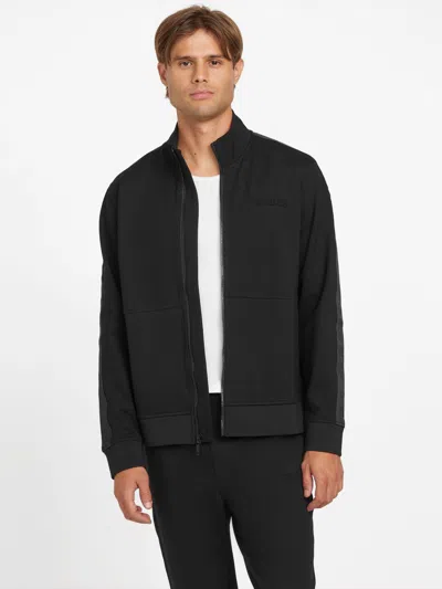 Guess Factory Genaro Logo-tape Zip Jacket In Black