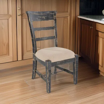 Hivvago Rena Side Dining Chair Set Of 2, Metal Turnbuckle, Black Mahogany Wood In Black