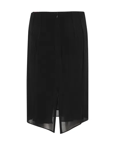 Marella Gonna Midi In Georgette Nera In Black