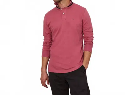 Eden Park Long Sleeve Polo Tee In Pink In Pink
