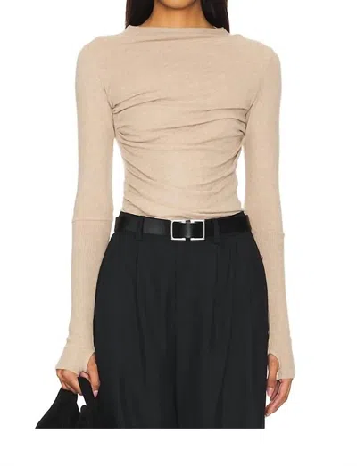 Enza Costa Cashmere Twist Top In Tan In Neutral