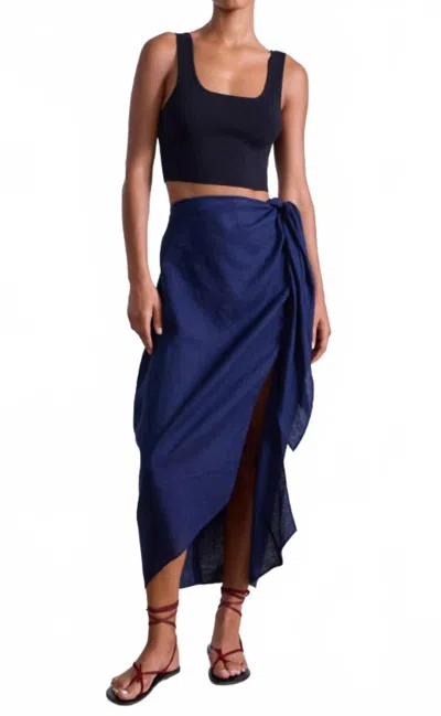 Apiece Apart Lexi Sarong Skirt In Navy In Blue